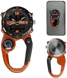 Dakota Digital Clip, Clip Watch, Alarm, Fob Watch, Timer and Dual Time Watch, Outdoor Gifts for Men and Women, Use for Fishing Hunting, and More, Tactical Digital Watch, Clip On Watch