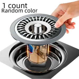 Musurjoy Stainless Steel Bathroom Drain with Filter, Gun, Anti-Odor, Magnetic Straight Flush, Hair Catcher, Shower Drain