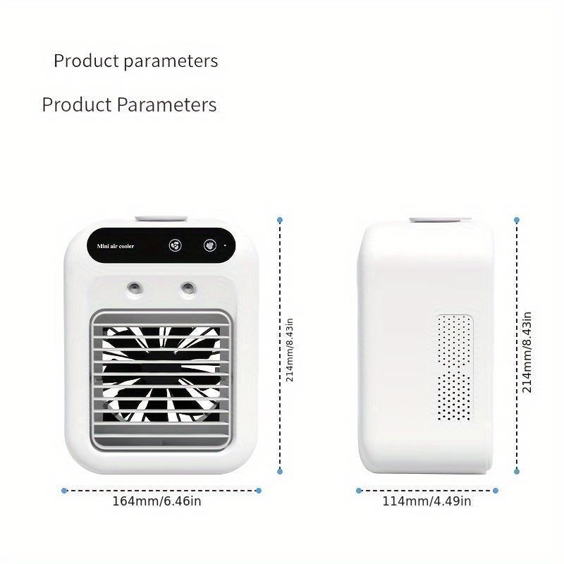 1pc Rechargeable Mini Air Conditioner Portable Water Cooling Fan Humidifier Purifier Desktop Air Cooler Fan for Office Desktop