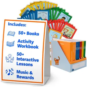 4 Weeks to Read - Learn How to Read & Write Program Includes 53 Books, Teaching Manual, Activity Workbooks, CD, Flashcards , Manipulatives - Teaches Letters, Phonics & Reading