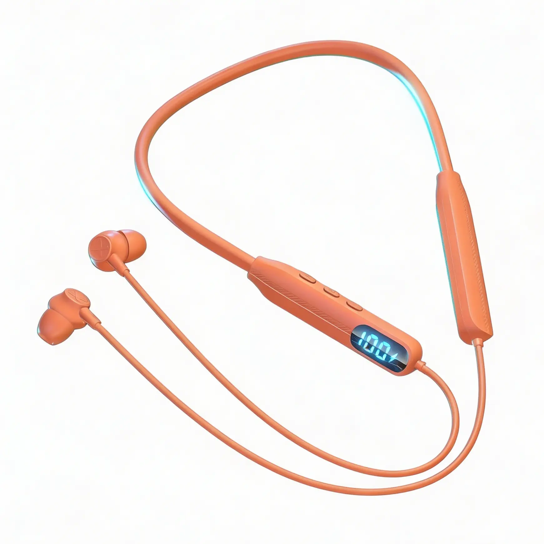 Wireless Bluetooth In-Ear Earbuds with Mic, 30H Playtime, IPX7 Waterproof/Sweatproof, ENC Noise Cancelling, Foldable Lightweight Ear Hook Headphones for Gym, Kids, Android Cellphones, Wired Silicone-Fitted Charging, Smart Voice Assistant