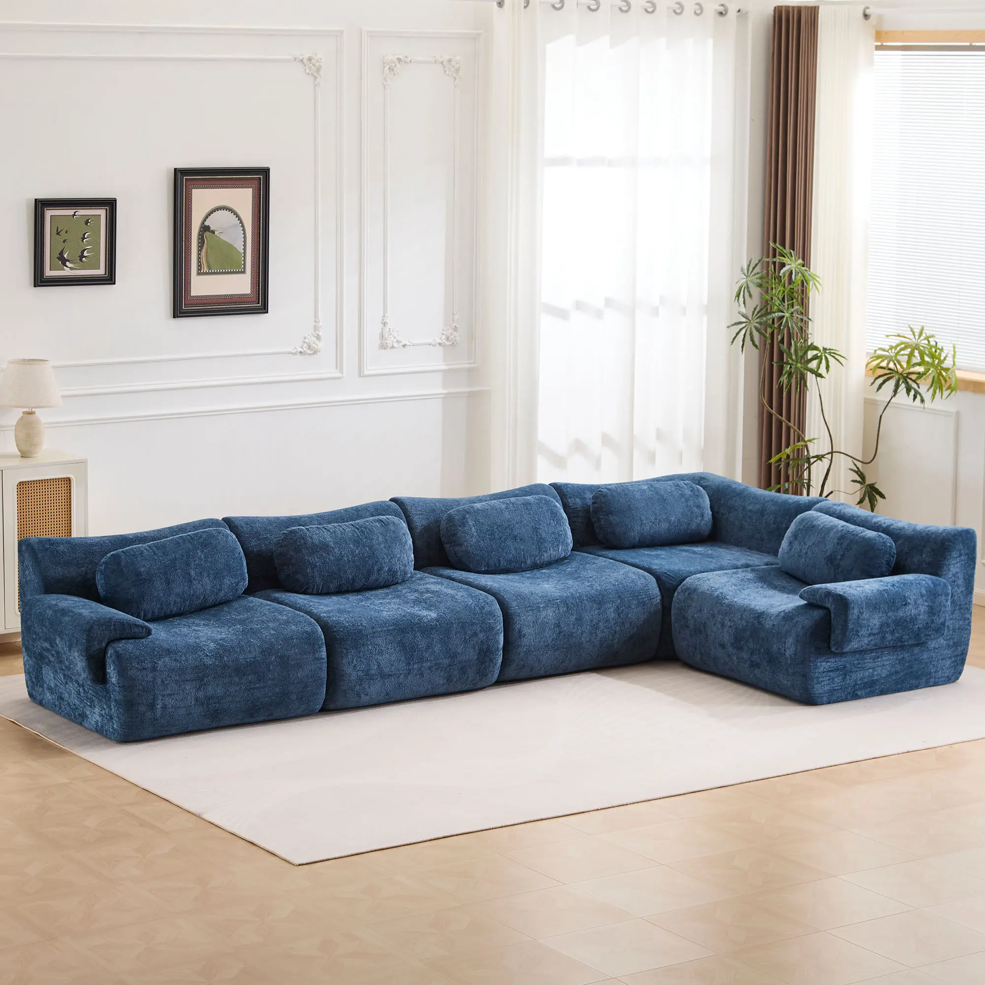 Blue - 4 Seater + 1 Corner (148.2")