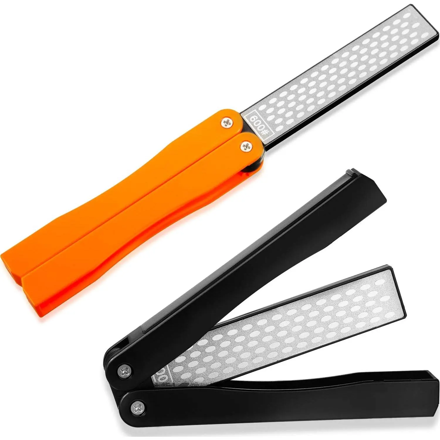2 Pack Garden Tool Sharpener, Folding Pocket   Sharpener 400/600 Grit Double-Sided Scissor, Pruners, Loppers or  Sharpening Stone for Garden Outdoor Camping Kitchen