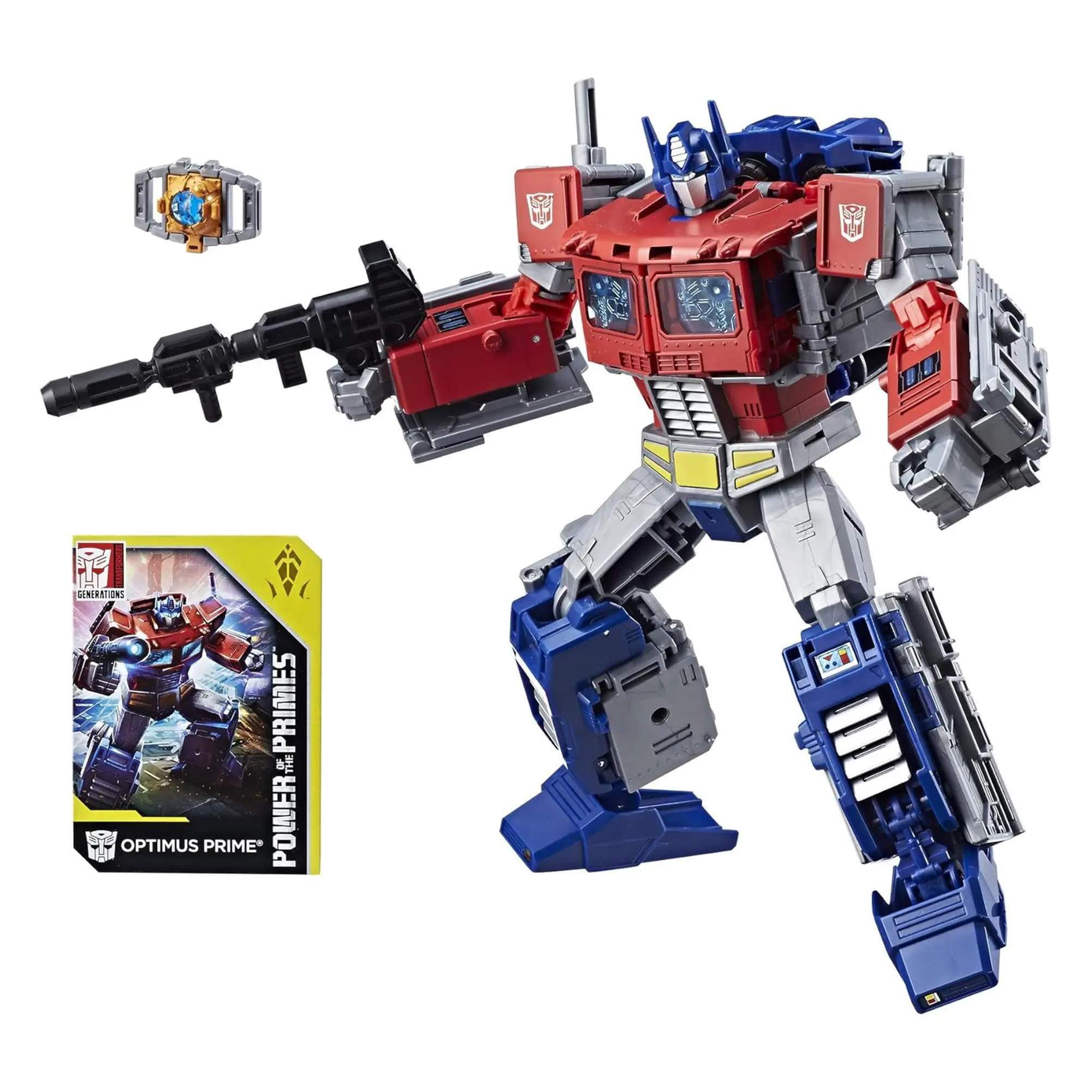 Transformers Power of the Primes Leader-Class Evolution Action Figure, Optimus Prime Toy for Collectors