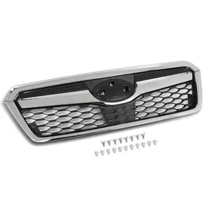 Fit For 14-18 Subaru Forester Front Bumper Upper Grille Assembly Black & Chrome