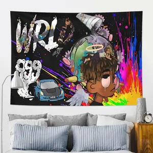 1pc color hip-hop rap mural tapestry, used for interesting anime rap on walls, decorative item design wall cloth, suitable for rooms, dormitories, wall tapestries, Durable Decorative Tapestry