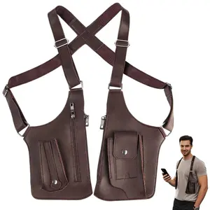 boujee kitchen gadgets-Adjustable underarm backpack suitable for men and women, equipped with practical anti-theft hidden storage space, crafted from durable premium leather, stylish lightweight pocket waist bag Bumbag-MM