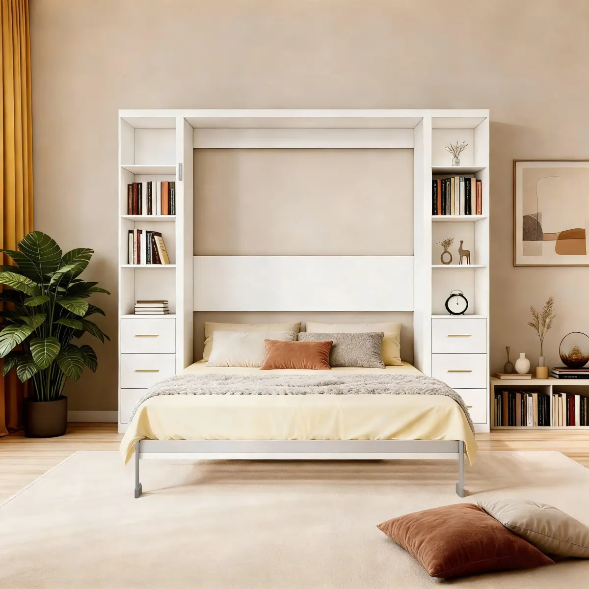 White + Particle Board+MDF+Metal + Queen1