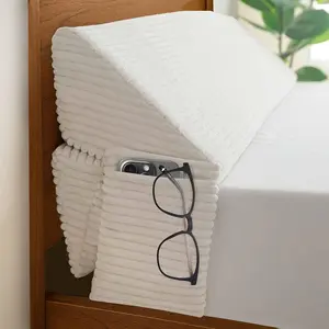 Queen Size Wedge Pillow for Headboard Gap - Multi Functional Mattress Wedge Bed Gap Filler Close The Gap (0-7") Between Mattress and Headboard or Wall (Beige 60"x11"x9")