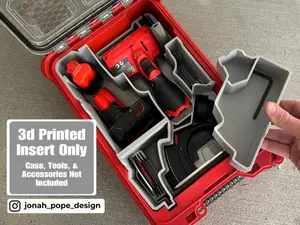 Jonah Pope Design 3d Printed Insert Designed for Milwaukee Packout Organizer and M12 Cutoff Tool (Insert Only)