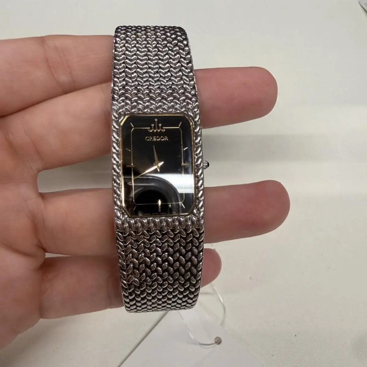 Pre-owned SEIKO As Shown Shoulder Bags Credor Rectangular Jewelry Watch 18.5cm 14406