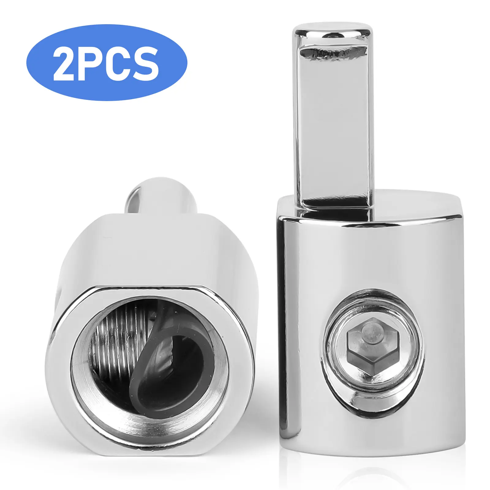 2Pcs Car Stereo Audio Amplifier Input Reducer - 1/0 Gauge to 4 Output Amplifier Input Adapter with Connection Function, AWG Pin Power Wire Adapter, Car Vehicle Electronics Accessories
