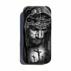 Jesus Cross Pattern Phone Case , Soft Silicone, Fully Protected and Shockproof Cover Black For iPhone 17 Pro Max 16 Plus 15 Pro Max 14 13 12 vapor christian bible jesus phone case