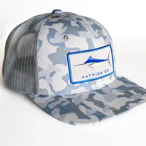 Blue Marlin Water Camo Trucker Cap - Adult