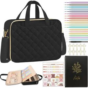 Bible Cover Case for Women, Large Bible Bag with Shoulder Strap and Handle, Bible Study Supplies Journaling Kit, Bible Highlighters and Pens No Bleed Tabs Notebook Cross Clips