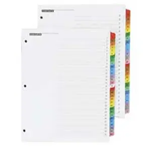 212 MAIN 1-Step Alphabetical Index System - 26-Tab Multicolor Mylar-Tabs - Fast-Use Laser/Inkjet Compatible Index Dividers