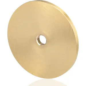 10 Pack 1-1/4 Inch Solid Brass Cabinet Knob Back Plates,Round Backplate Washers for Drawer Dresser Cupboard Door Hardware,Brushed Brass Finish