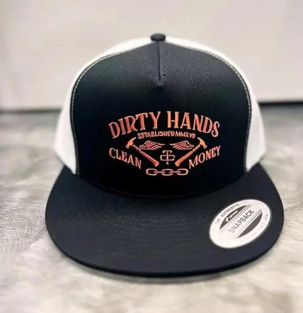 Dirty Hands Clean Money Trucker Hat, Black Mesh Snapback Cap, Blue Collar Work Hat, Construction Worker Gift, Tradesman Hat, Mechanic Welder Carpenter Cap