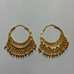 Punjabi Gold Plated Bali Jhumkas | Traditional Indian Earrings | Bridal Wedding Jewelry | Gold Plated Cultural Accessories