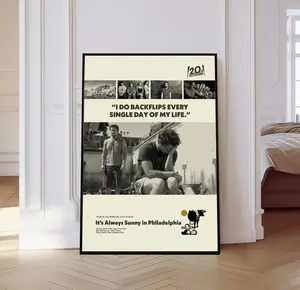 It's Always Sunny in Philadelphia Poster, Mid century Art, Retro Modern Poster, Black And White Poster, Vintage Movie Poster, Gift for him