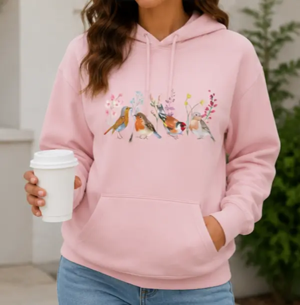 Floral Bird Nature Graphic Tshirt Hoodie Sweatshirt Vintage Aesthetic Casual Crewneck Streetstyle Tee Unisex