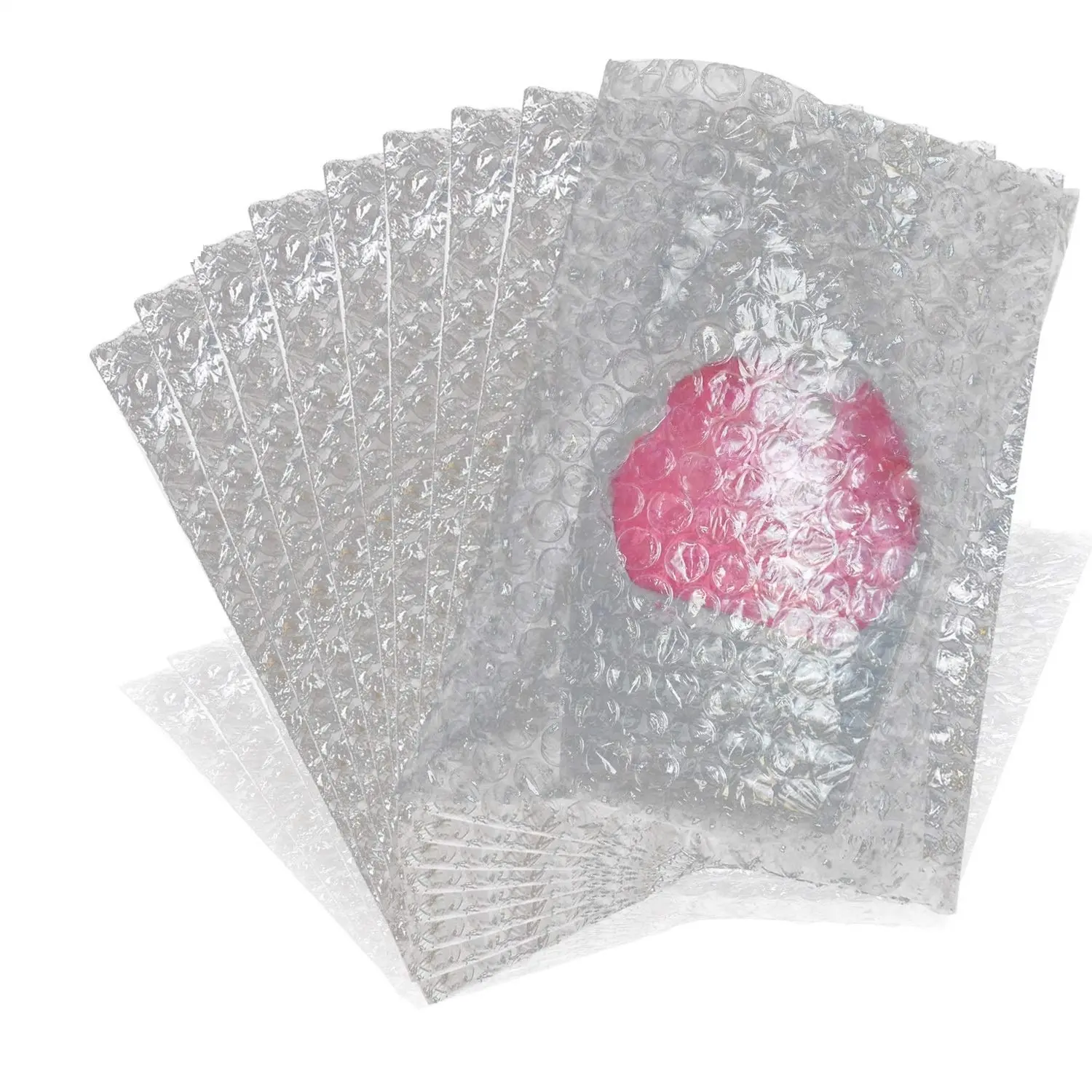 100-Pack 6x8 In Lightweight Double-Sided Bubble Out Bags, Abrasion-Resistant Premium Cushioning Pouches for Shipping Cosmetics, Apparel, Office Furniture