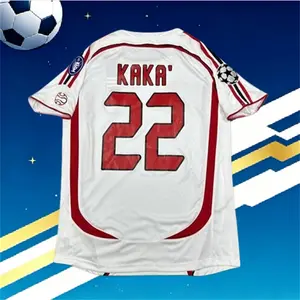 2006 2007 Away Retro White No.22 Kaka Short Sleeve Soccer Jersey