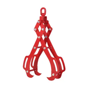 Gaomon 36In Steel Log Lifting Tongs with 4-Claw Timber, 360°Swivel Dragging, Adjustable Jaw, Anti-Slip Grip, Heavy Duty Logging Grabbler for Tractors, Firewood, Red