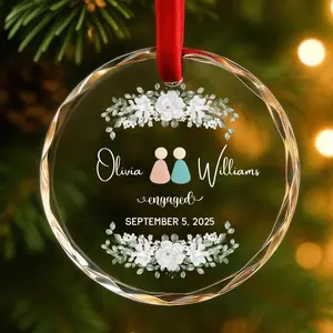 Personalized Wedding Ornament 2025: Elegant Glass Keepsake, Custom Sea Glass Wedding Ornament, Wedding Anniversary Ornament