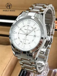 Luxury Men's Watch, Luminescent Dial, Calendar Function, 50m Waterproof, Stainless Steel Quartz, Casual Business, Gift for Father, Quartz Watches, Luminous Waterproof Watch