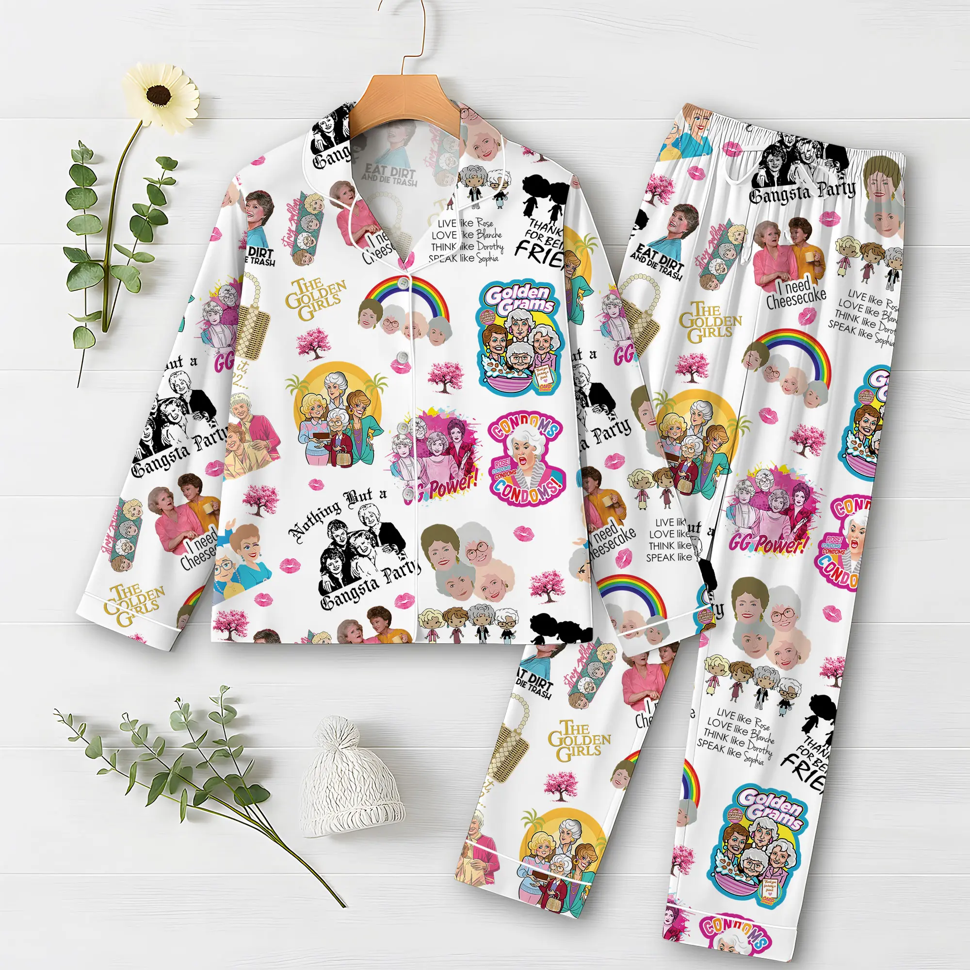 Golden Girls Pajamas, Golden Girls Pajamas Set, Stay Golden Pajamas Pants, Golden Girls Holiday Pajamas, Stay Golden Girls Women Pajamas