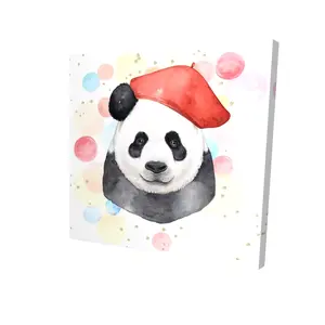 Begin Home Decor 2080-2424-CH1-3 24 x 24 in. Animals Pattern White Canvas - Artist Panda Home Decor