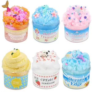 Ocean-themed cartoon slime, cotton clay, stretchy slime, colored clay