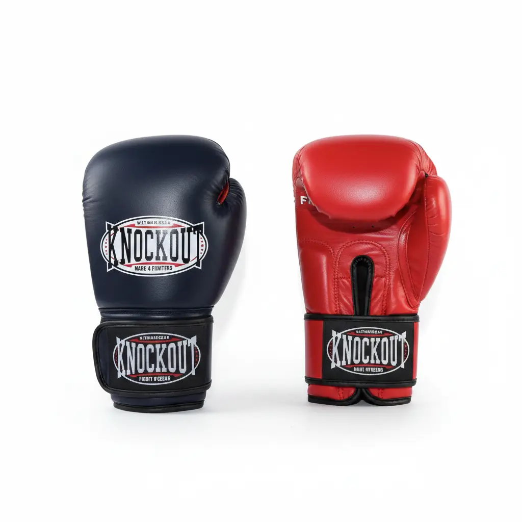 Knockout Fight Gear Kids Sleek Black Boxing Gloves - Size Options: 4oz/6oz (4-6 Yrs), 8oz (8-10 Yrs)