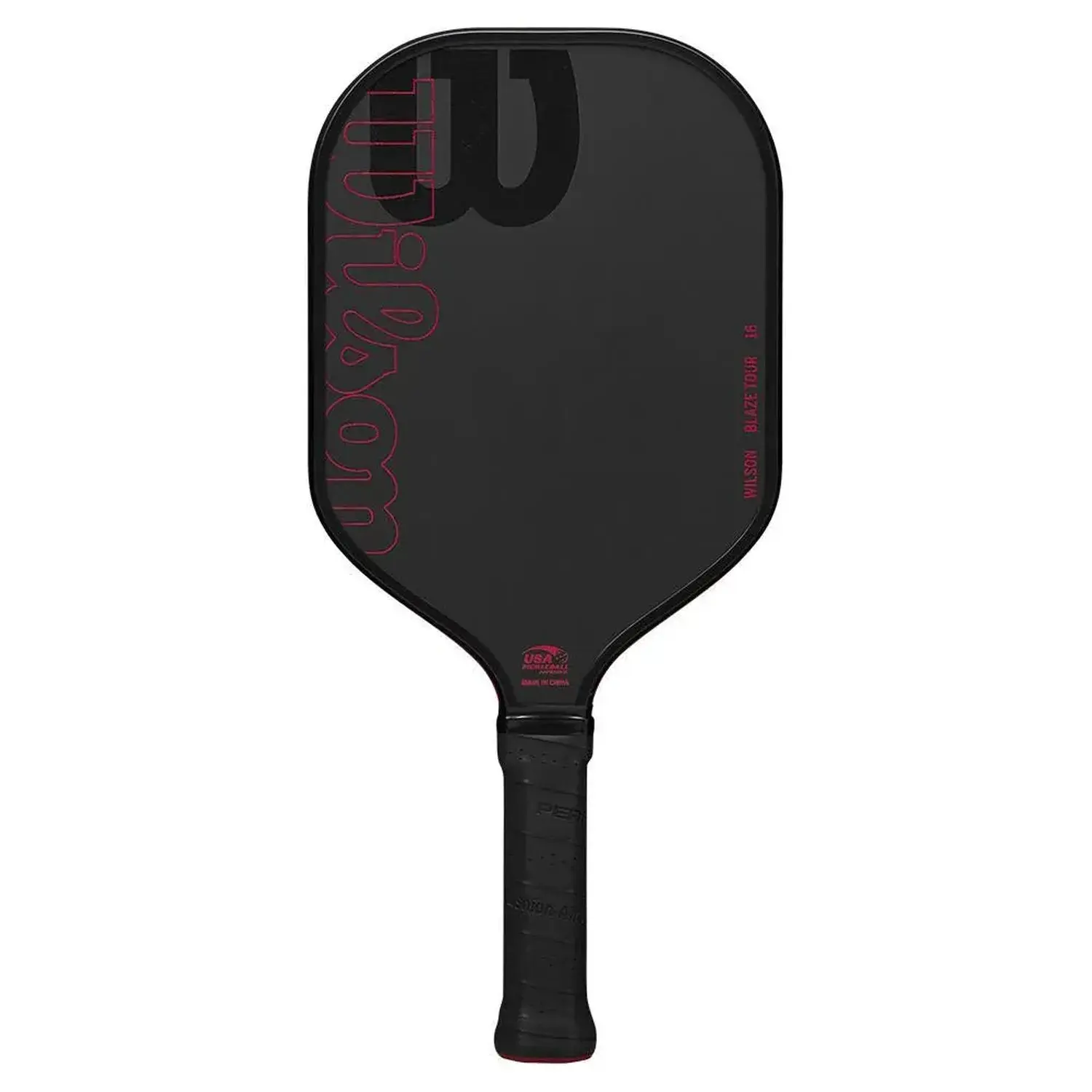 Blaze Tour 16mm Pickleball Paddle, PU & Carbon Fiber & Polypropylene Construction, Elongate Design for 2-Handed Backhands Leverage Extra Power, Honeycomb Core, Increased Stability, Maximized Spin Potential, Elongated, Spin Boost