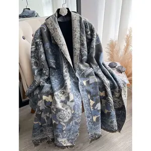 Bohemian Style Winter Scarf for Men & Women, Fashionable Double-Sided Paisley Print Shawl, Perfect for Fall & Winter Warmth