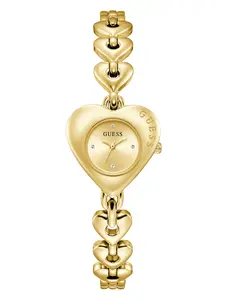 GUESS Female Gold-Tone Heart Analog Watch