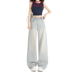 Womens Wash Denim Pants Y2k Streetwear Fashion Daily Outdoor Vacation Outfit