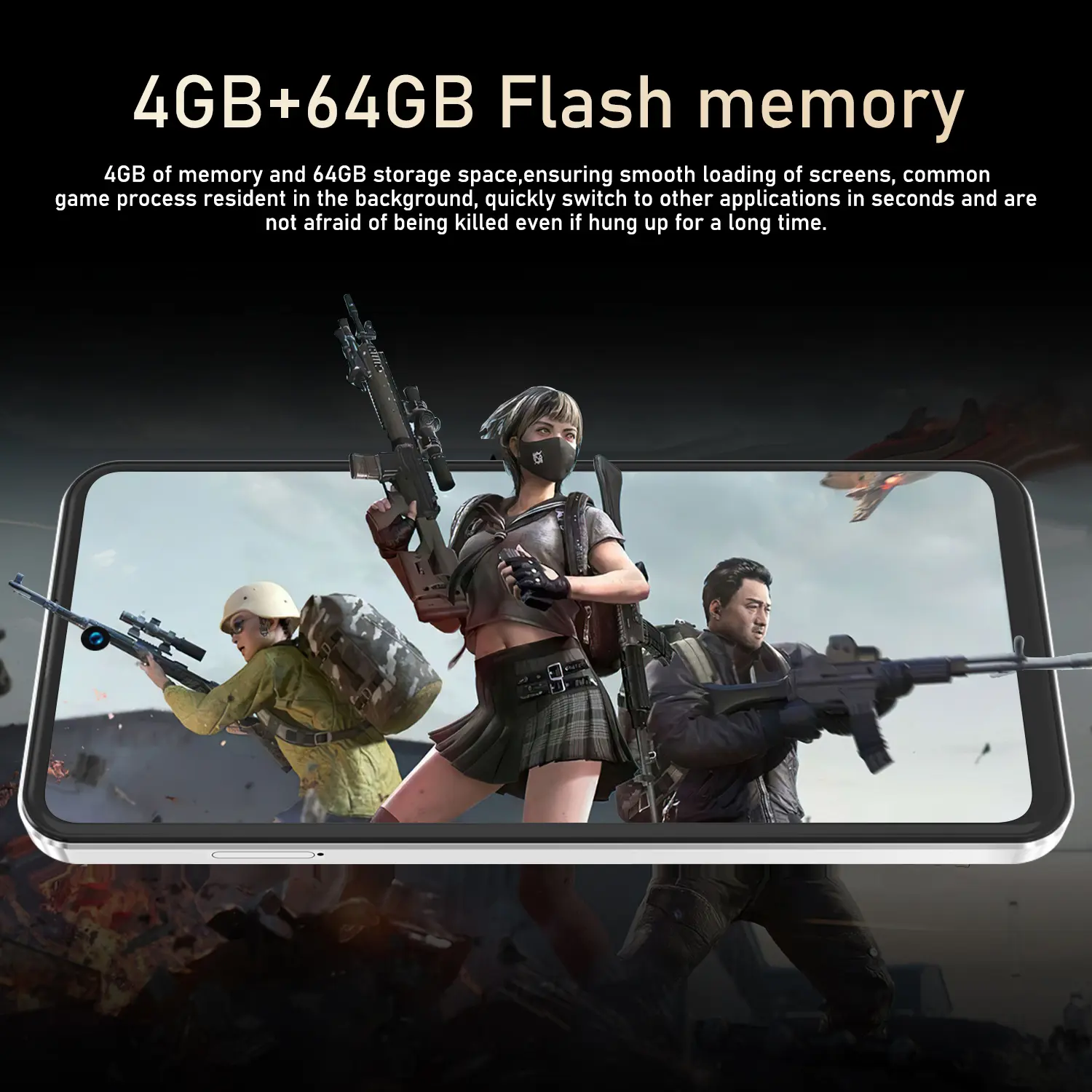 FUFFi-Smartphone, 4+64GB ROM, 6.56-Inch Display, 5+13mp Camera
