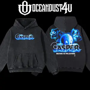 OceanDust4U Casper Hoodie 100% Premium Cotton Oversized Fit Pre-Washed Unisex Classic Top American Made Menswear Apparel