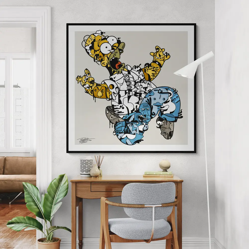 "Homie" Square Wall Art Print, Home Decor Wall Decorations for Living Room Bedroom, Stylish Home Supplies Poster