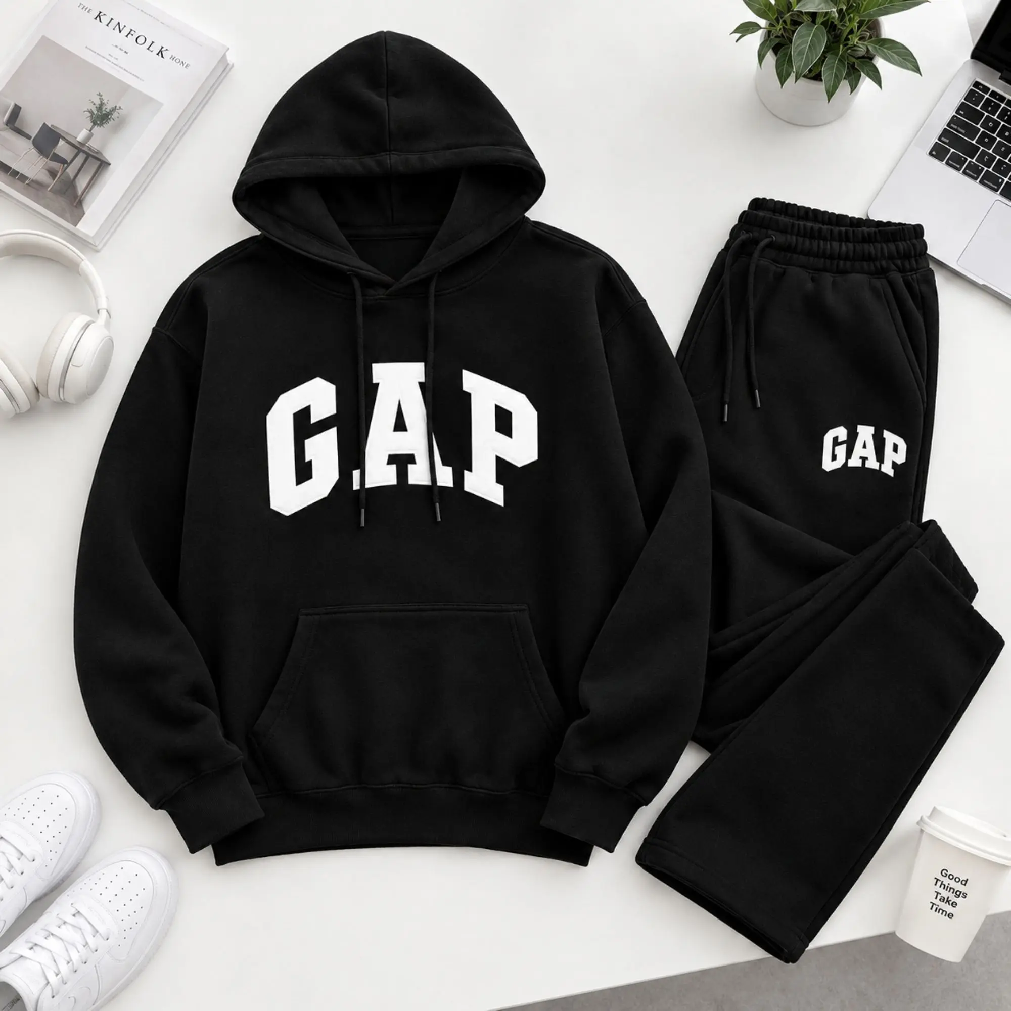 GAP Hoodie and Sweatpants Set Graphic Print, Matching Tracksuit for Men and Women, Casual Streetwear Outfit, Cozy Two Piece Sweat Set, Gift for Him