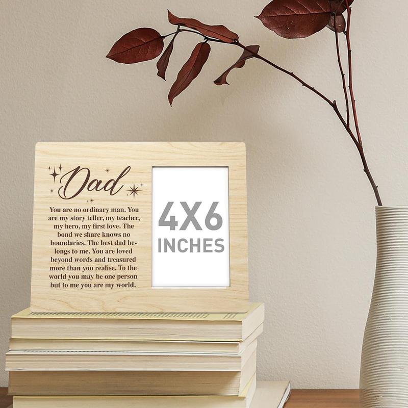 Dad Gift Wood Photo Frame, You Are No Ordinary Man, Christmas Birthday Father's Day Picture Frame Gifts for Dad from Daughter Best Dad Ever Gift
