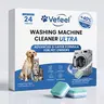 VEFEEL ULTRA Washing Machine Cleaner Tablets (24 Pack, 12 Month Supply) for Pet Owners, 40% More Cleaning Power, Advanced 3-Layer Formula Removes Pet Hair, Grime & Dog Odors, Deep Descaler & Odor Eliminator for Various Washing Machines