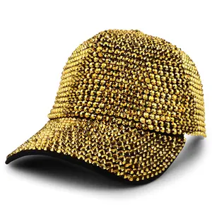 Trendy Apparel Shop Bling Stone Studs Bedazzle Structured Baseball Cap