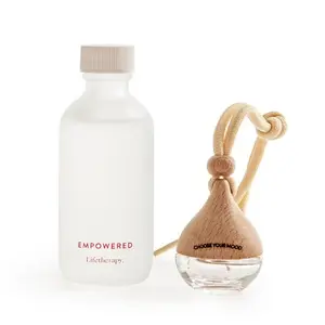 Long-Lasting Car Diffuser - Beech Wood & Glass Car Diffuser - 6 Oil Based Scents