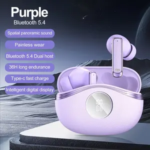 Wireless 5.4 earbuds, ultra-long battery life, Type‑C charging case, noise cancellation, high‑definition call microphone, in‑ear earphones, compatible with iPhone and Android, powerful bass, suitable for sports, gaming, and business, stylish color options