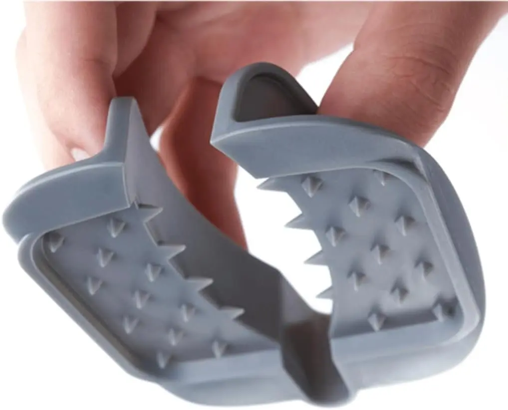Mandoline Slicer Safety Hand Guard – Ergonomic Non-Slip Food Holder for Safe & Easy Fruit and Vegetable Slicing (Gray)