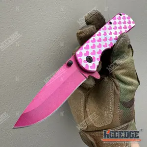 7.75" Outdoor Folding Pocket Heart Knife for Men Women – Razor Sharp Stainless Steel Blade, Compact & Durable Gear Tools for Camping, Hiking, Survival, Tactical and Everyday Carry (EDC), Collectible Gift Knife