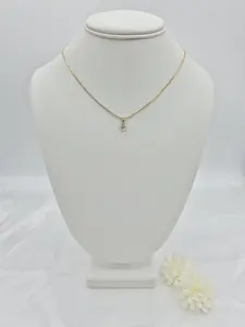 14k gold plated chain with a shiny minimalist pendant.(40)